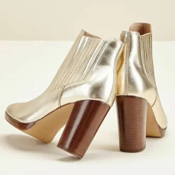 Chelsea Boots en Cuir Romi platine - Talon 9 cm