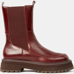 Chelsea Boots en Cuir semelle épaisse marron - Talon 4.5 cm