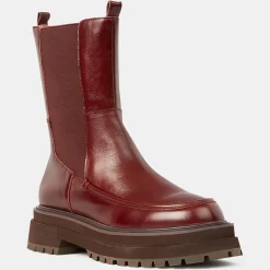 Chelsea Boots en Cuir semelle épaisse marron - Talon 4.5 cm