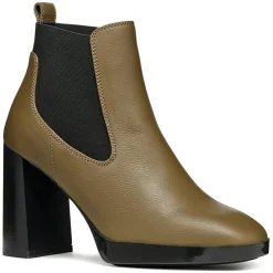 Chelsea Boots en Cuir Teulada olive/noir - Talon 9.5 cm