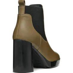 Chelsea Boots en Cuir Teulada olive/noir - Talon 9.5 cm