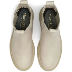 Chelsea Boots en Cuir tige haute beiges