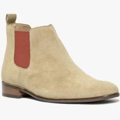 Chelsea boots en Velours de Cuir Olympio beiges