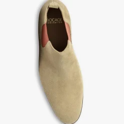 Chelsea boots en Velours de Cuir Olympio beiges