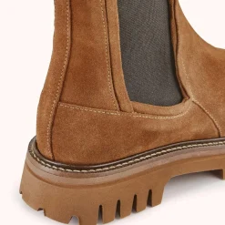 Chelsea boots en Velours de Cuir Teena tabac