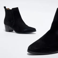 Chelsea boots en Velours de Cuir Fali noires - Talon 5 cm