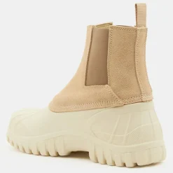 Chelsea Boots en Velours de Cuir Balbi beiges