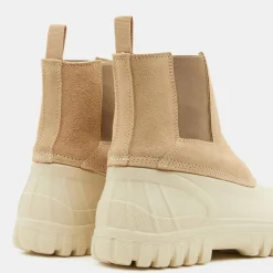 Chelsea Boots en Velours de Cuir Balbi beiges