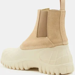 Chelsea Boots en Velours de Cuir Balbi beiges