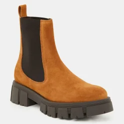Chelsea boots semelle épaisse camel - Talon 4 cm