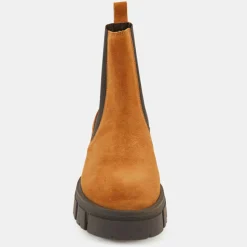 Chelsea boots semelle épaisse camel - Talon 4 cm