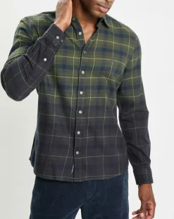 Chemise à Carreaux Degradé Sl kaki/bleu