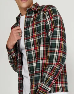 Chemise à carreaux rouge/vert