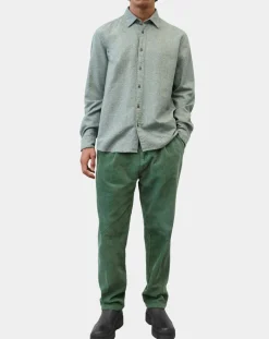 Chemise 100% Coton Bio Regular Fit chinée verte