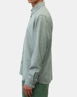 Chemise 100% Coton Bio Regular Fit chinée verte