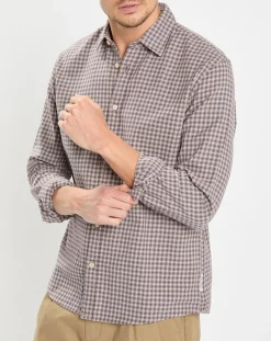 Chemise 100% Coton Bio Regular Fit multicroix blanc/violet