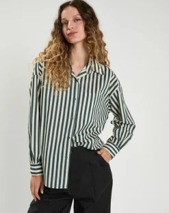 Chemise Emy bleu/crème