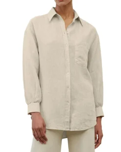 Chemise 100% Lin Drapé beige