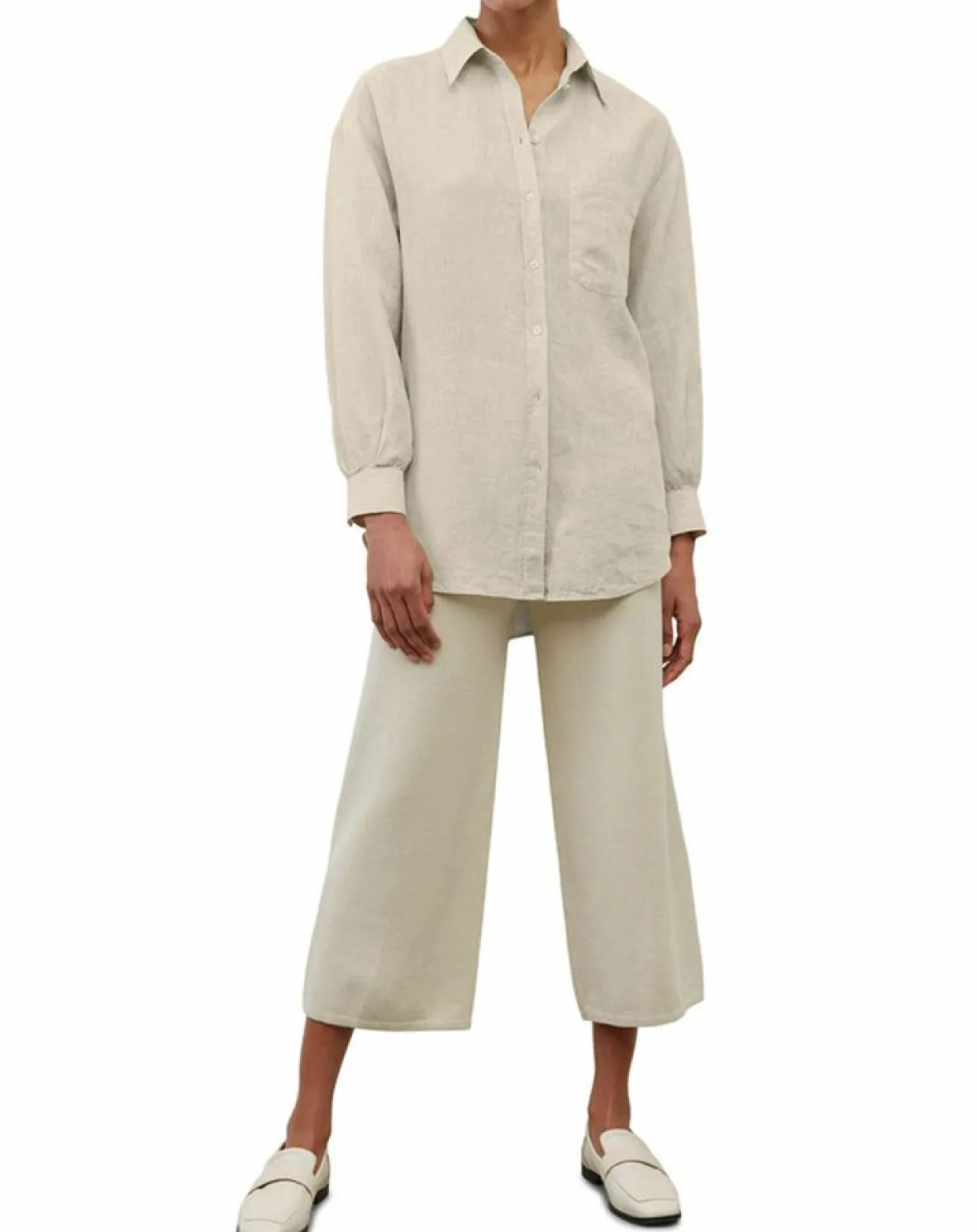 Chemise 100% Lin Drapé beige