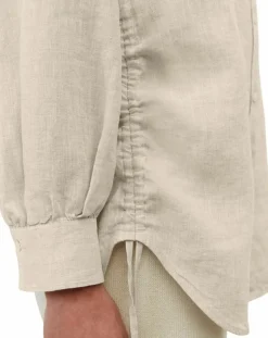 Chemise 100% Lin Drapé beige
