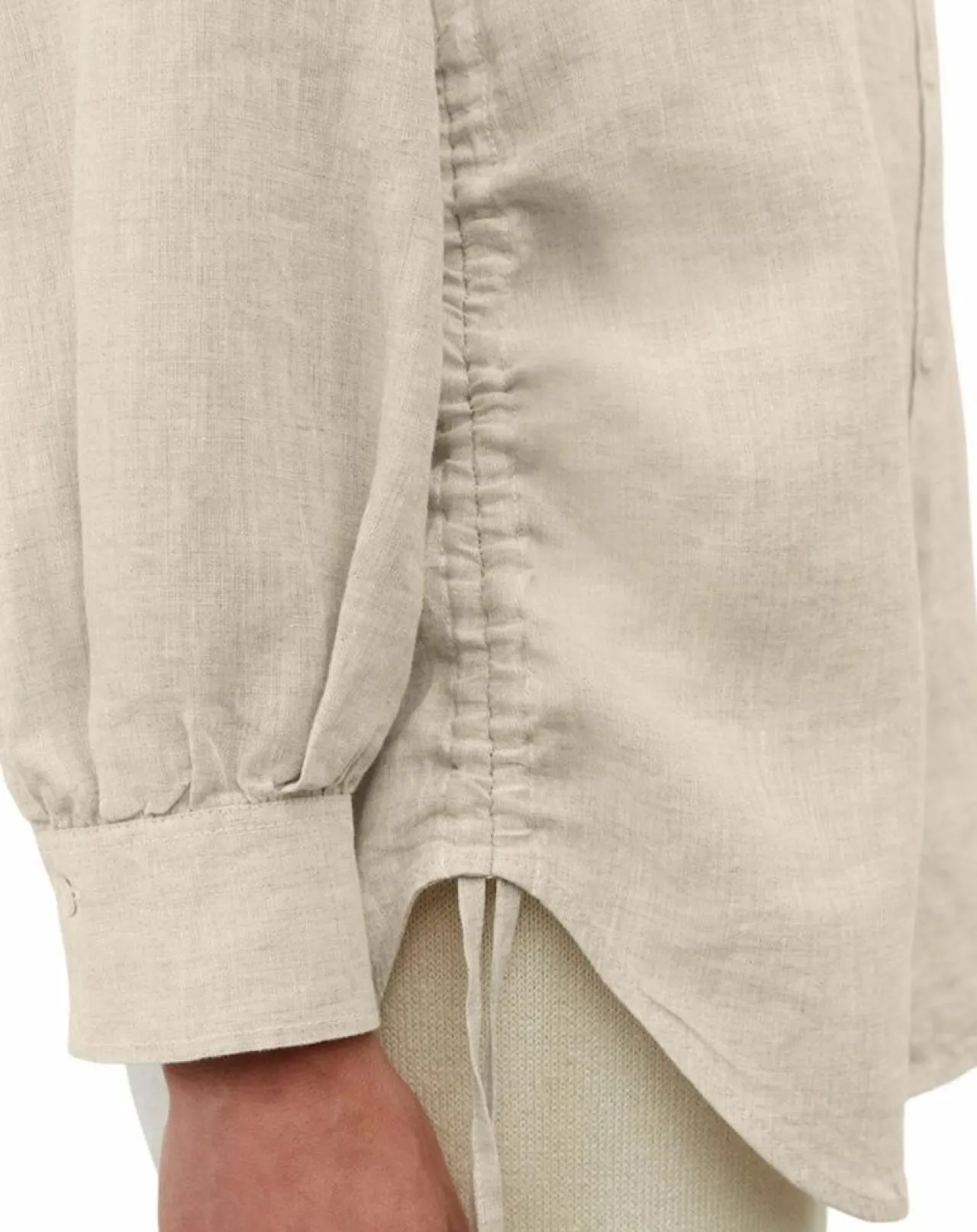 Chemise 100% Lin Drapé beige