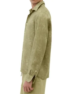 Chemise 100% Lin manches longues Sf kaki clair