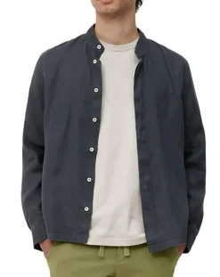 Chemise 100% Lin manches longues Mao Sf bleu marine