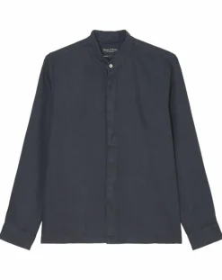 Chemise 100% Lin manches longues Mao Sf bleu marine