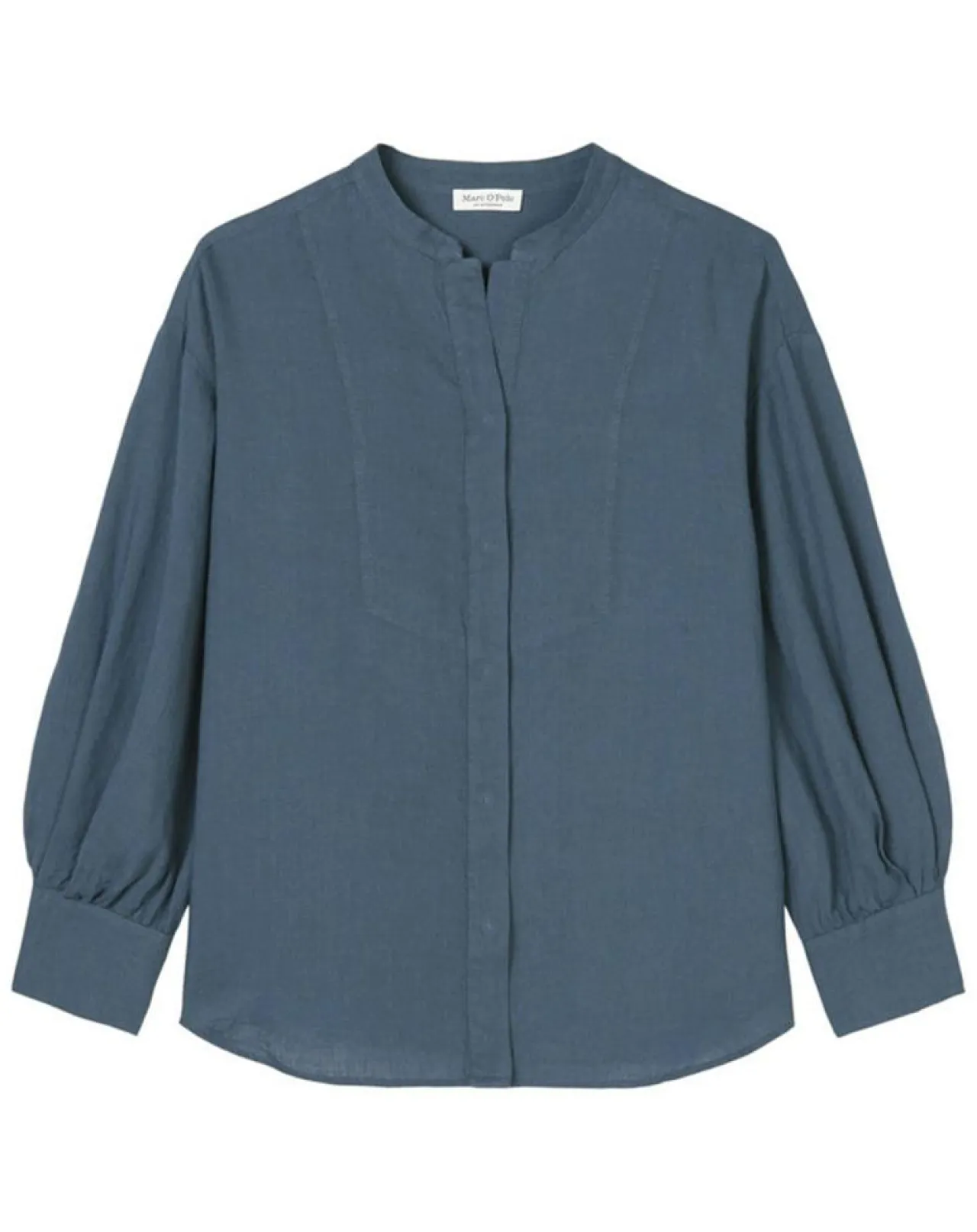 Chemise 100% Lin sans manches Col bleu moyen