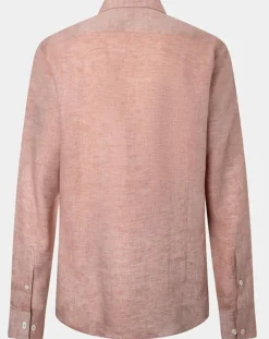 Chemise 100% Lin Slim Fit double poche orange moyen