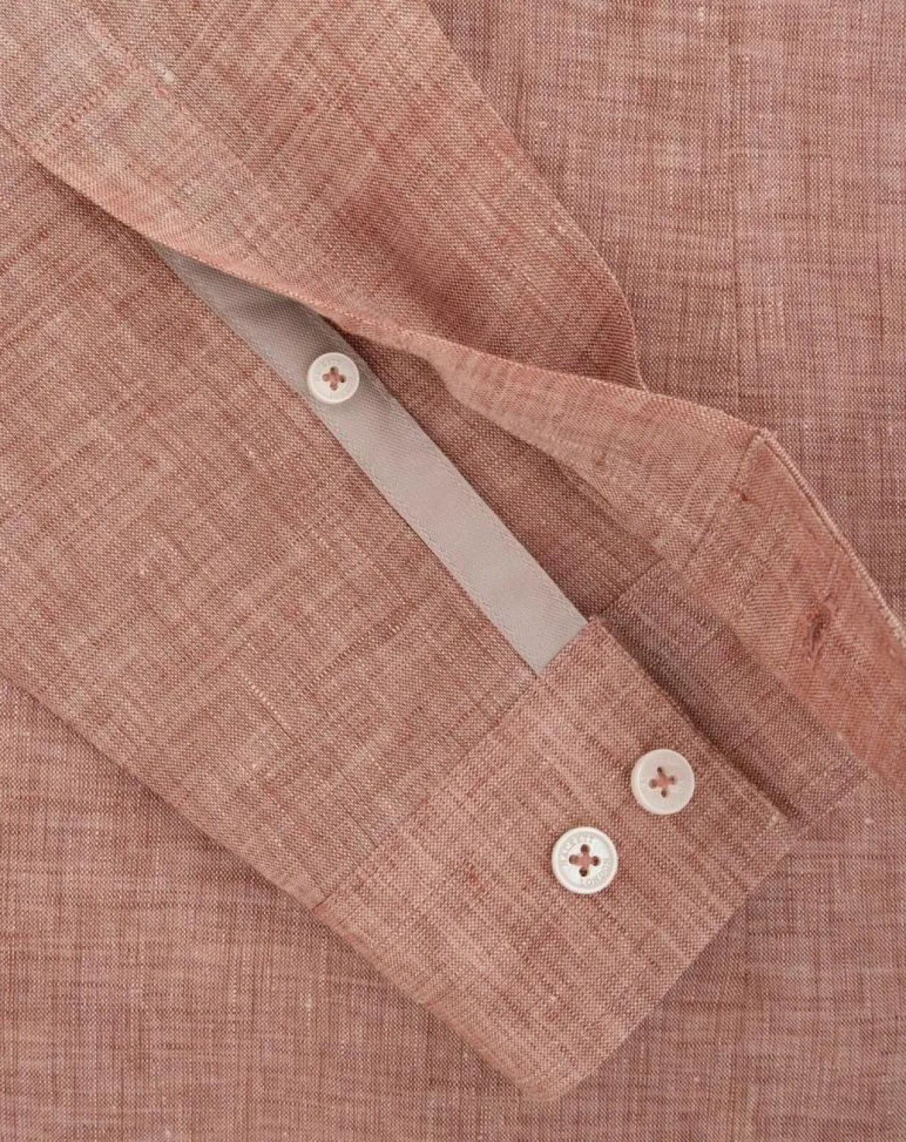 Chemise 100% Lin Slim Fit double poche orange moyen