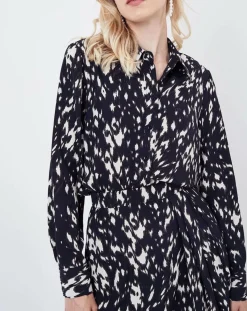 Chemise Acacia tachetée noire