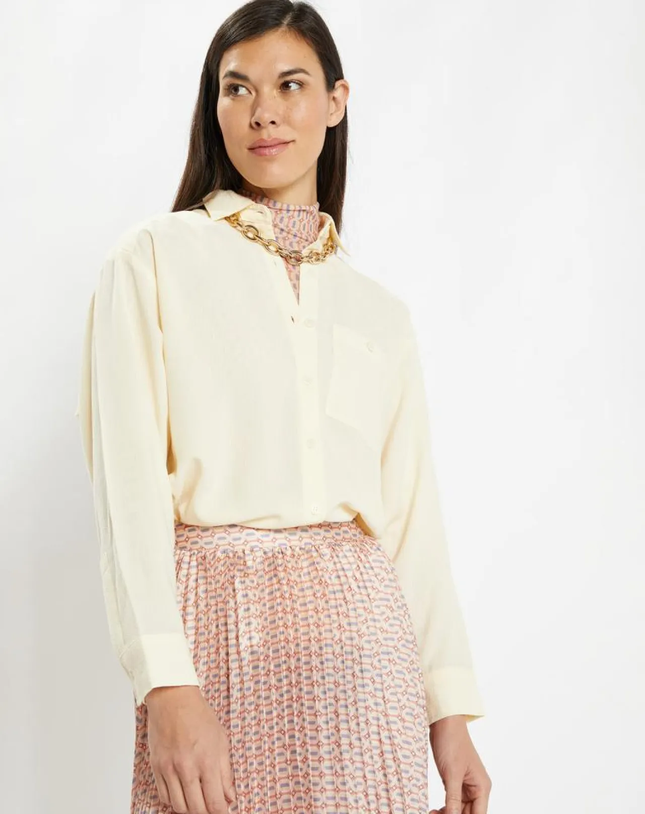Chemise ample et fluide Paros écrue