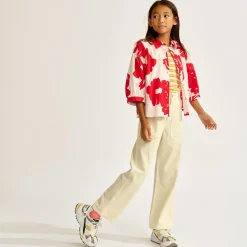 Chemise Ave à fleurs rouge