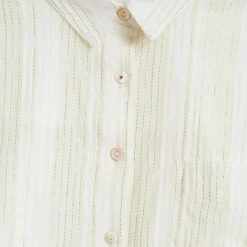 Chemise Ave en Coton à fines rayures blanche