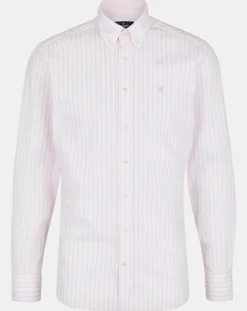 Chemise baton large à rayures rose/blanc