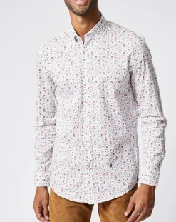 Chemise Berkeley imprimé fleurs blanche