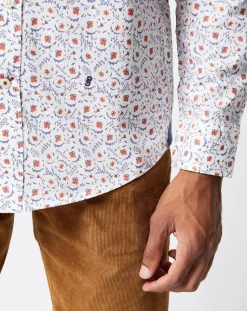 Chemise Berkeley imprimé fleurs blanche