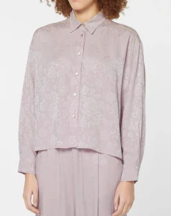 Chemise Boxy Jacquard mauve