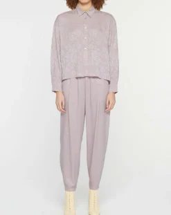 Chemise Boxy Jacquard mauve