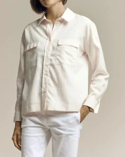 Chemise Canada à petits carreaux rose poudré