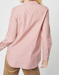 Chemise Candeur à rayures terracotta