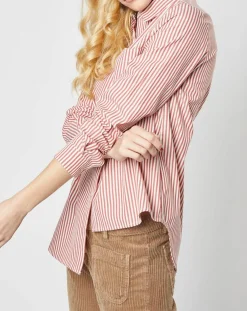 Chemise Candeur à rayures terracotta