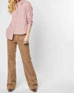 Chemise Candeur à rayures terracotta
