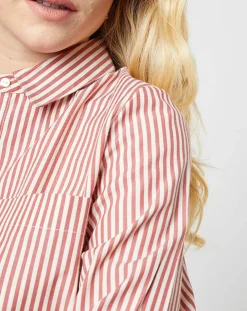 Chemise Candeur à rayures terracotta