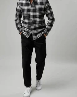 Chemise Carreaux Double Poches Oversize noir/blanc