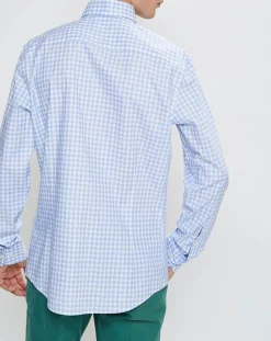 Chemise Chiy Moyen 3D à carreaux bleue