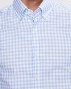 Chemise Chiy Moyen 3D à carreaux bleue