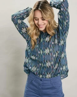 Chemise Cinema imprimée bleue