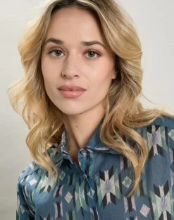 Chemise Cinema imprimée bleue